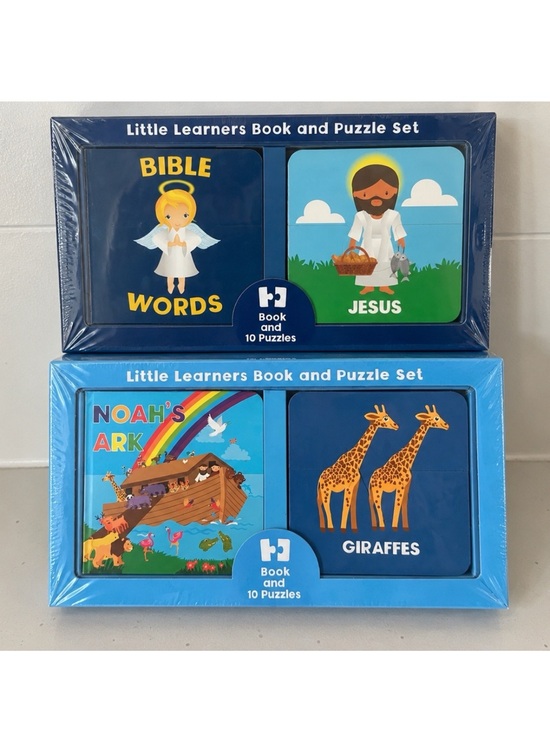 Little Learners Other - 2 New Little Learners Book & Puzzle Sets Bible Noah’s Ark Giraffes